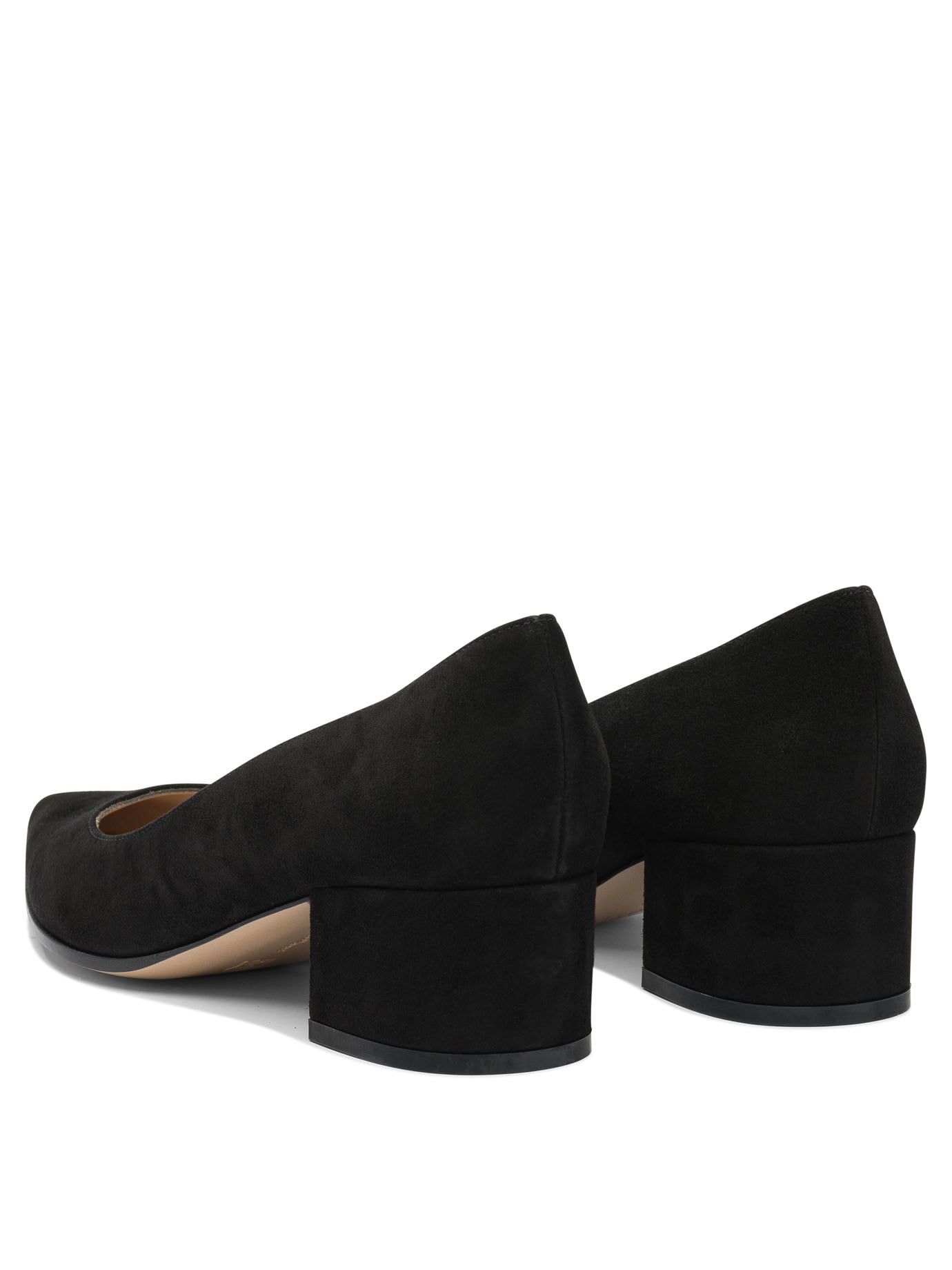 BLACK LEATHER HEELED SHOES Gianvito Rossi