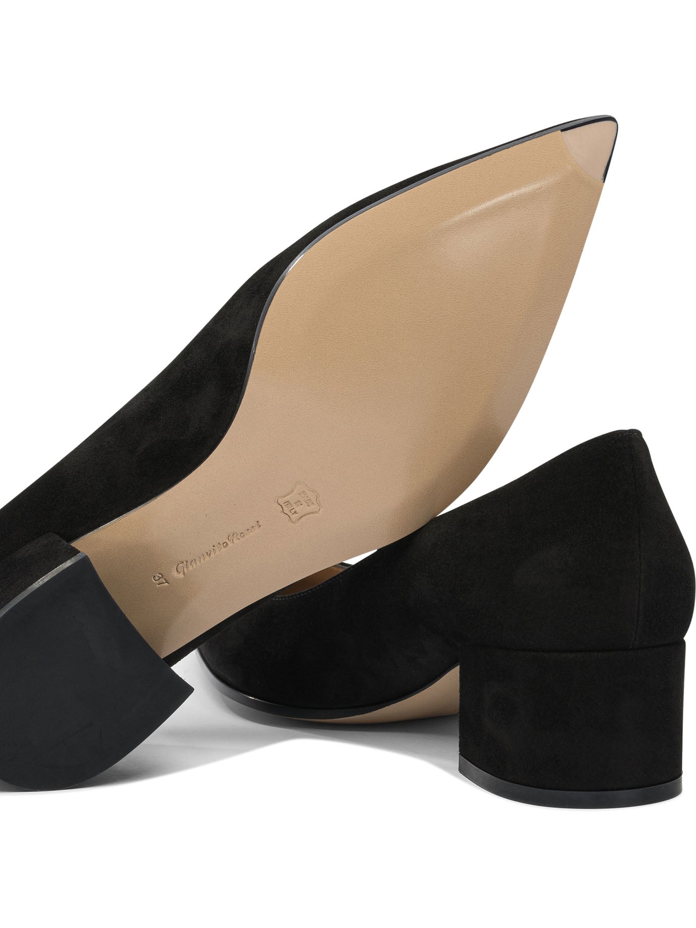 BLACK LEATHER HEELED SHOES Gianvito Rossi