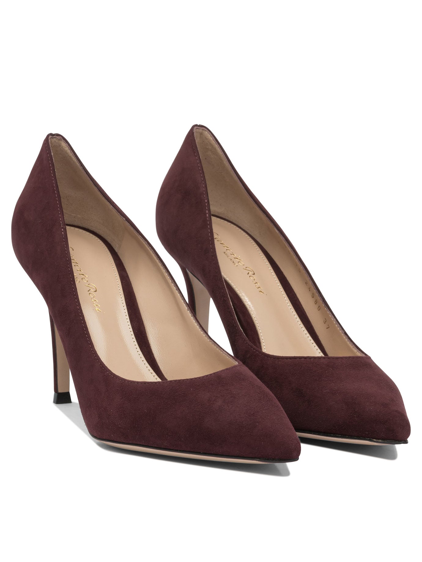 BROWN LEATHER HEELED SHOES Gianvito Rossi