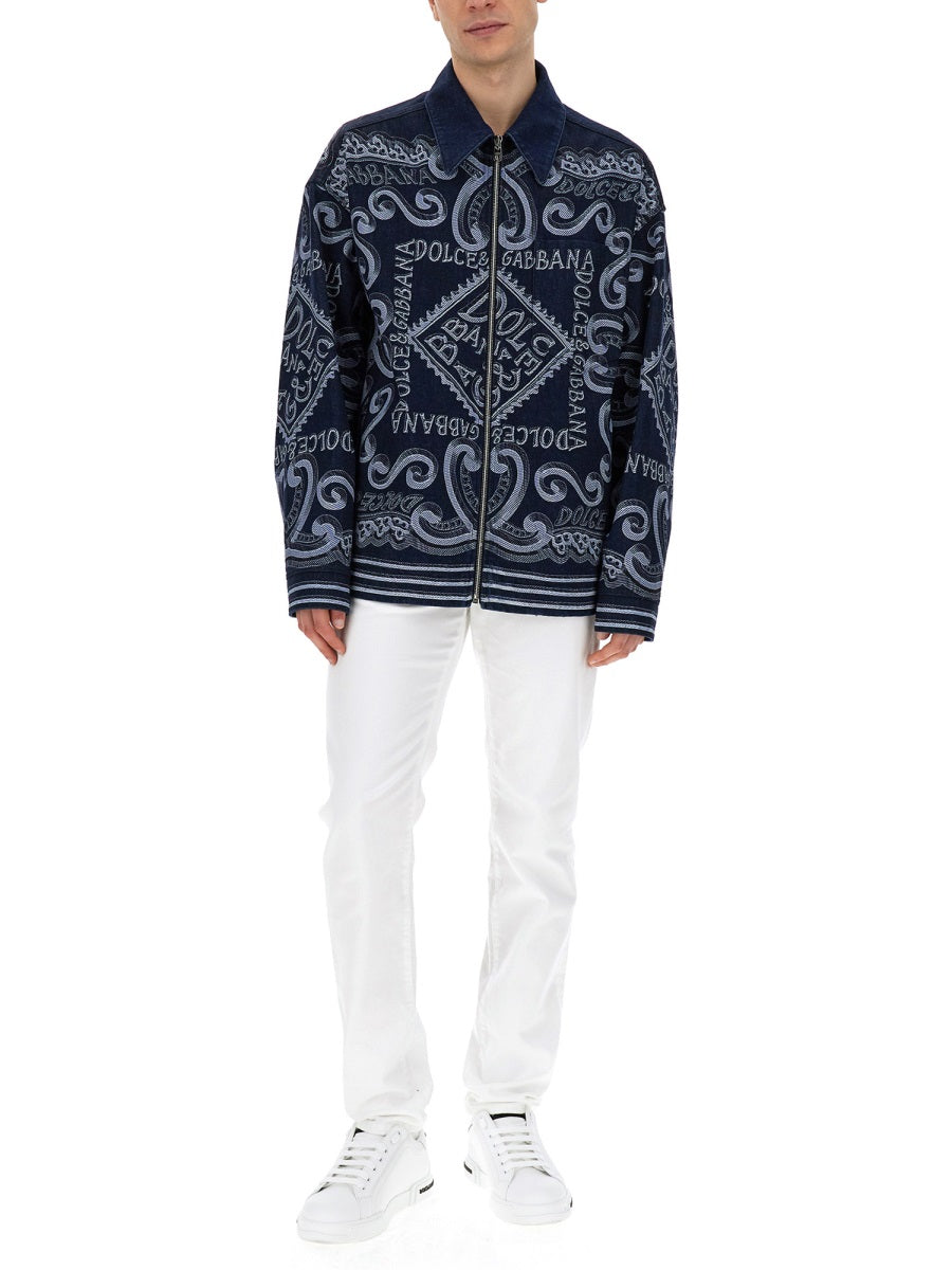 NAVY PRINT CARDIGAN Dolce & Gabbana