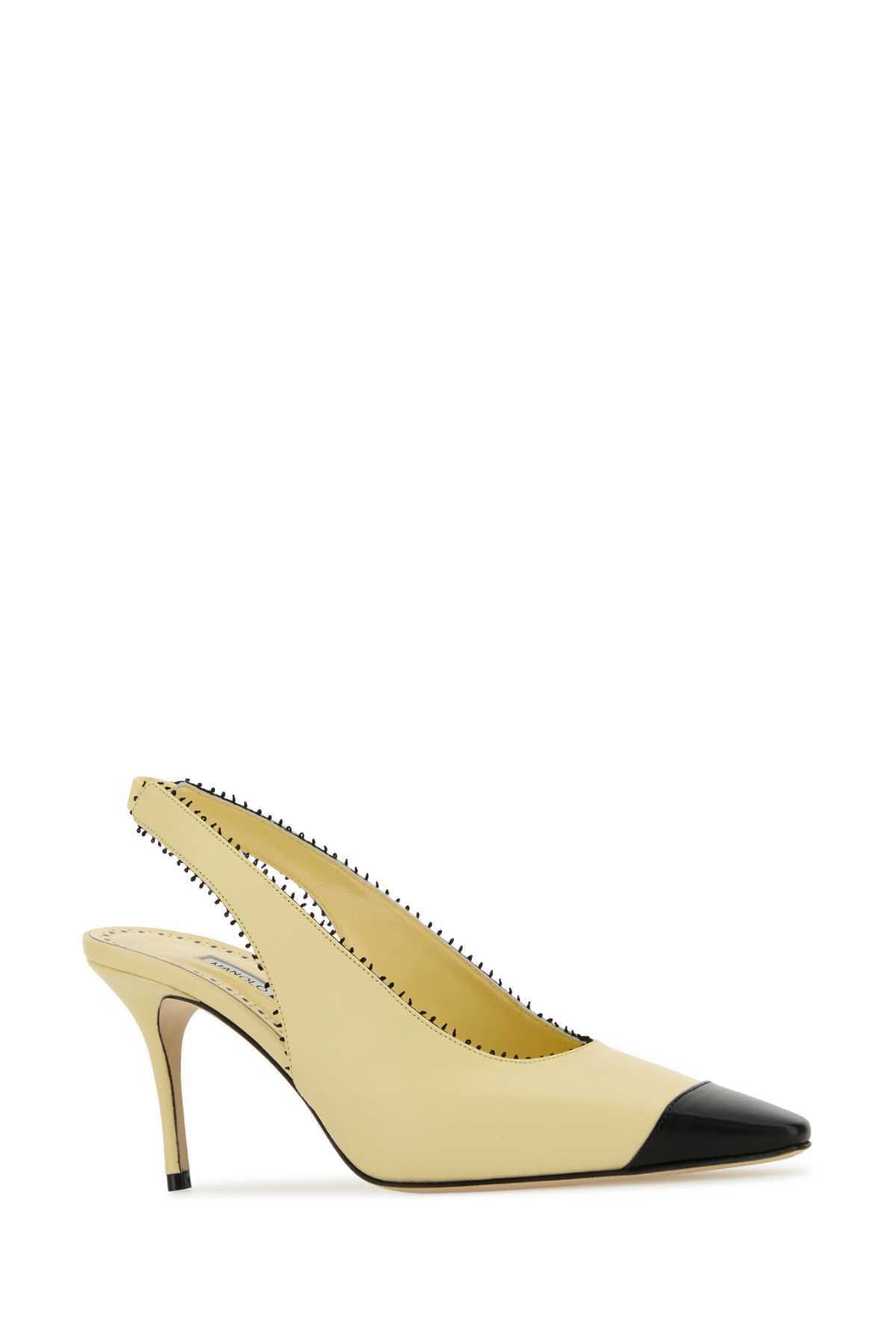 PASTEL YELLOW NAPPA LEATHER GAIUS PUMPS Manolo Blahnik
