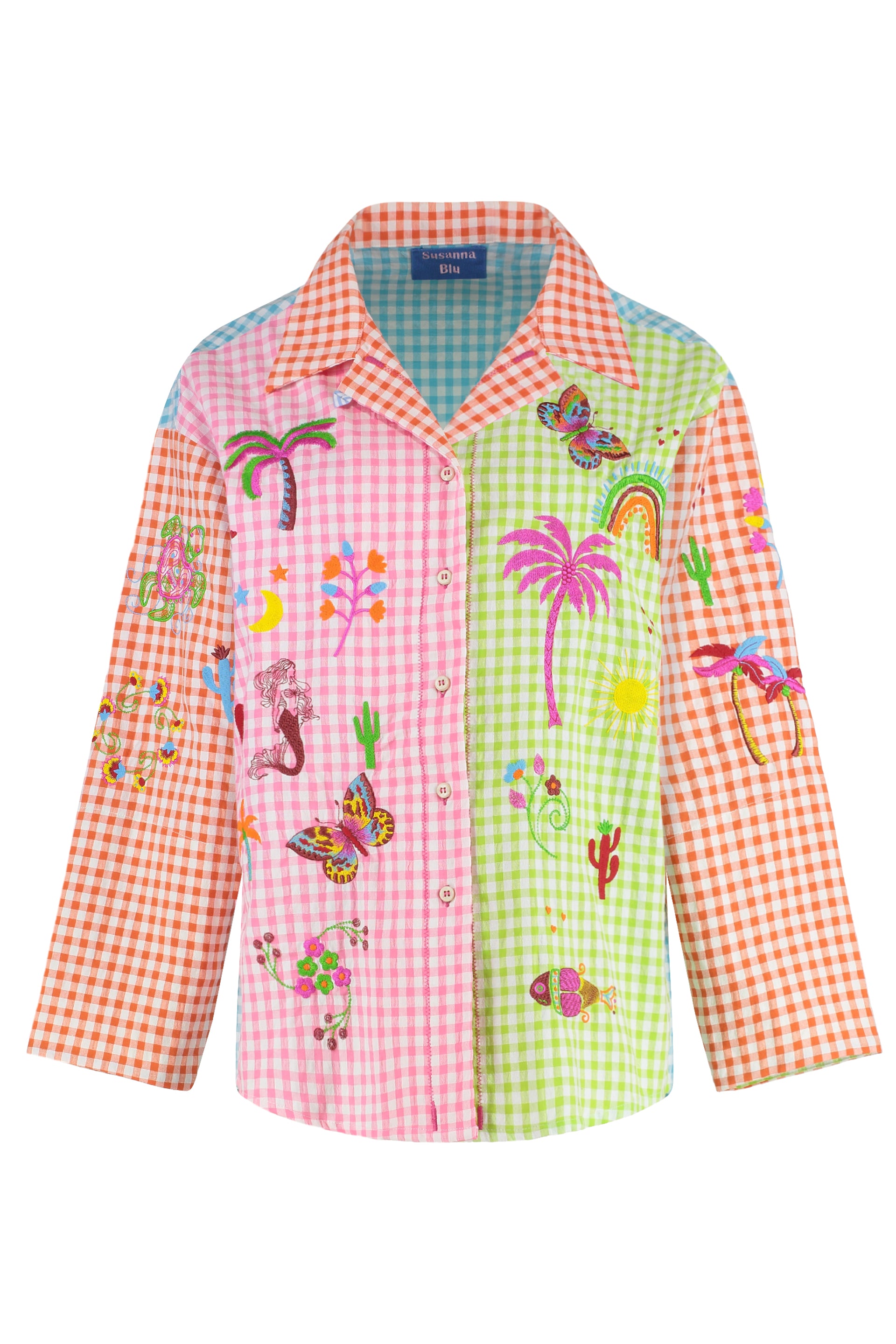 GARDENIA CHECKED COTTON SHIRT SUSANNA BLU Multicolor 0