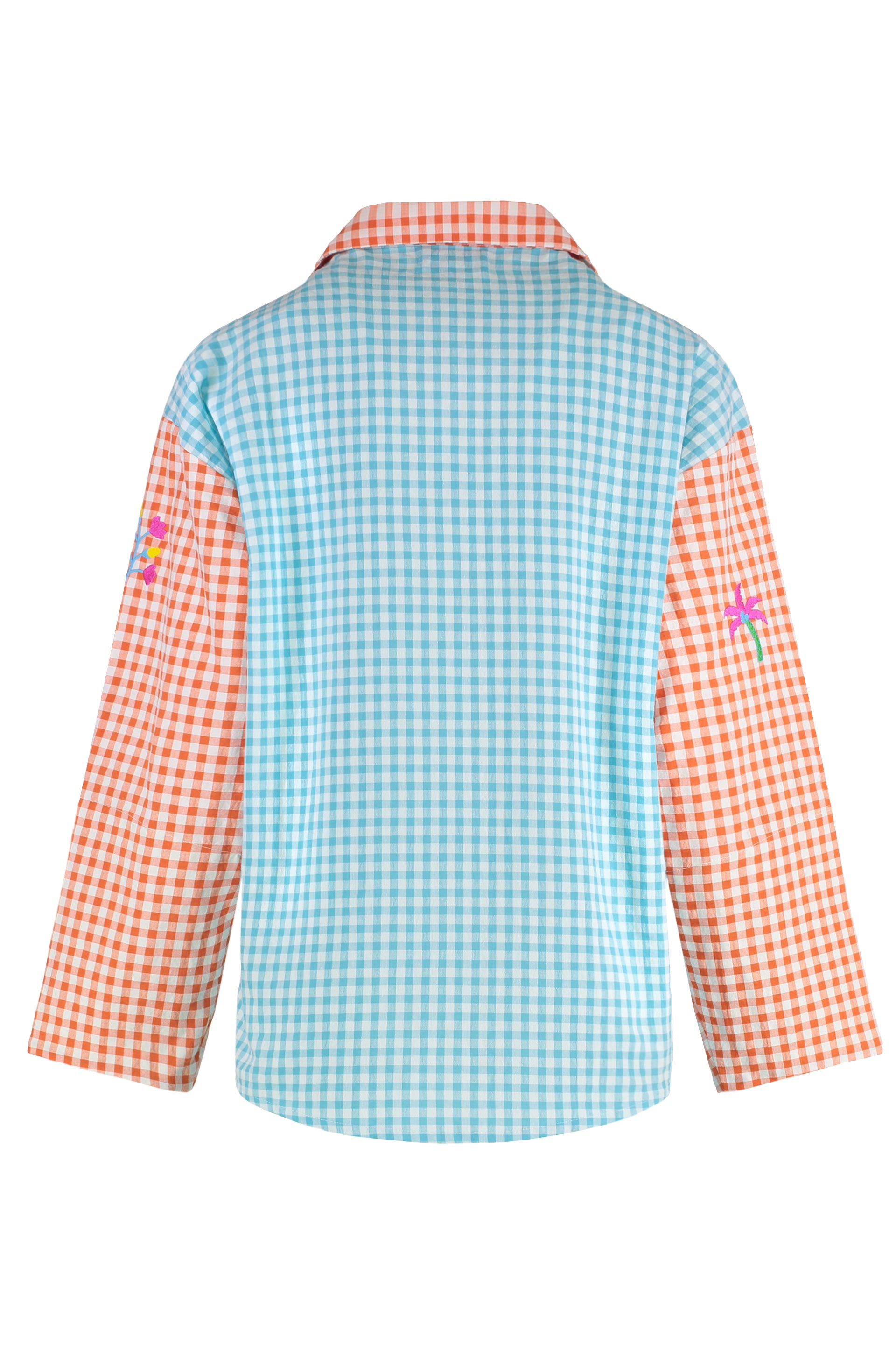 GARDENIA CHECKED COTTON SHIRT SUSANNA BLU