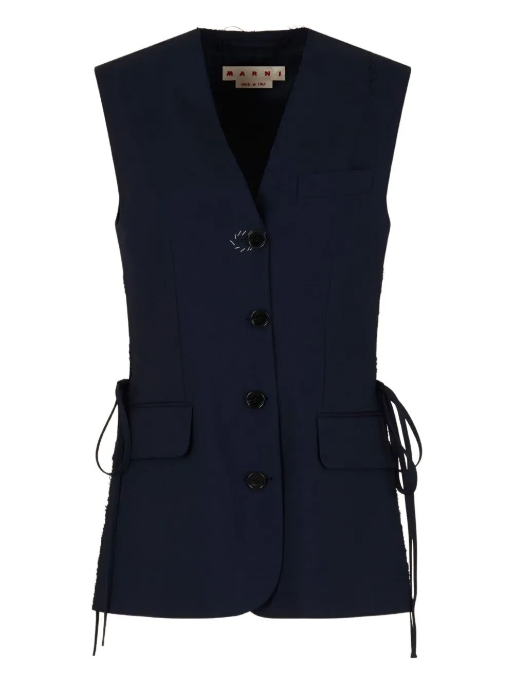 WOOL WAISTCOAT WITH SIDE SLITS Marni BLACK 40