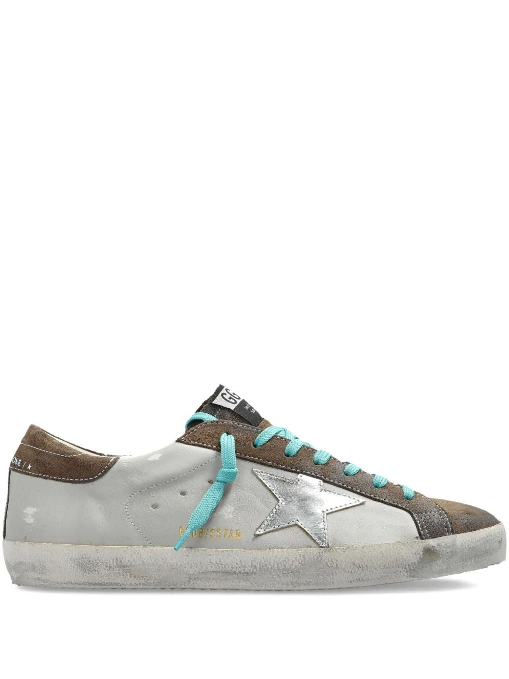 SUPER-STAR LEATHER UPPER SUEDE TOE Golden Goose WHITE/GREEN 40