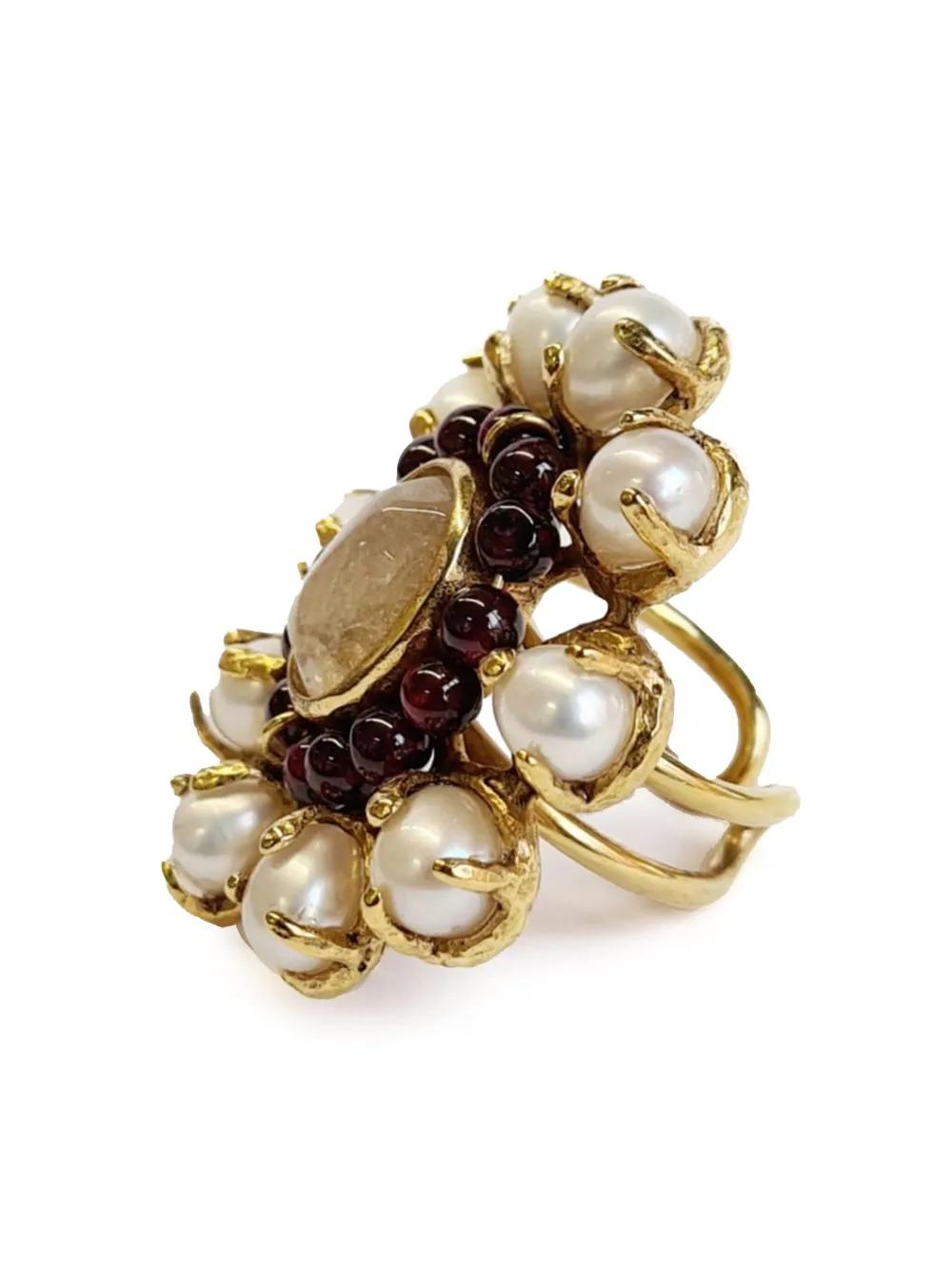 ANILLO PERLAS/GRANATE DORADO GOOSSENS