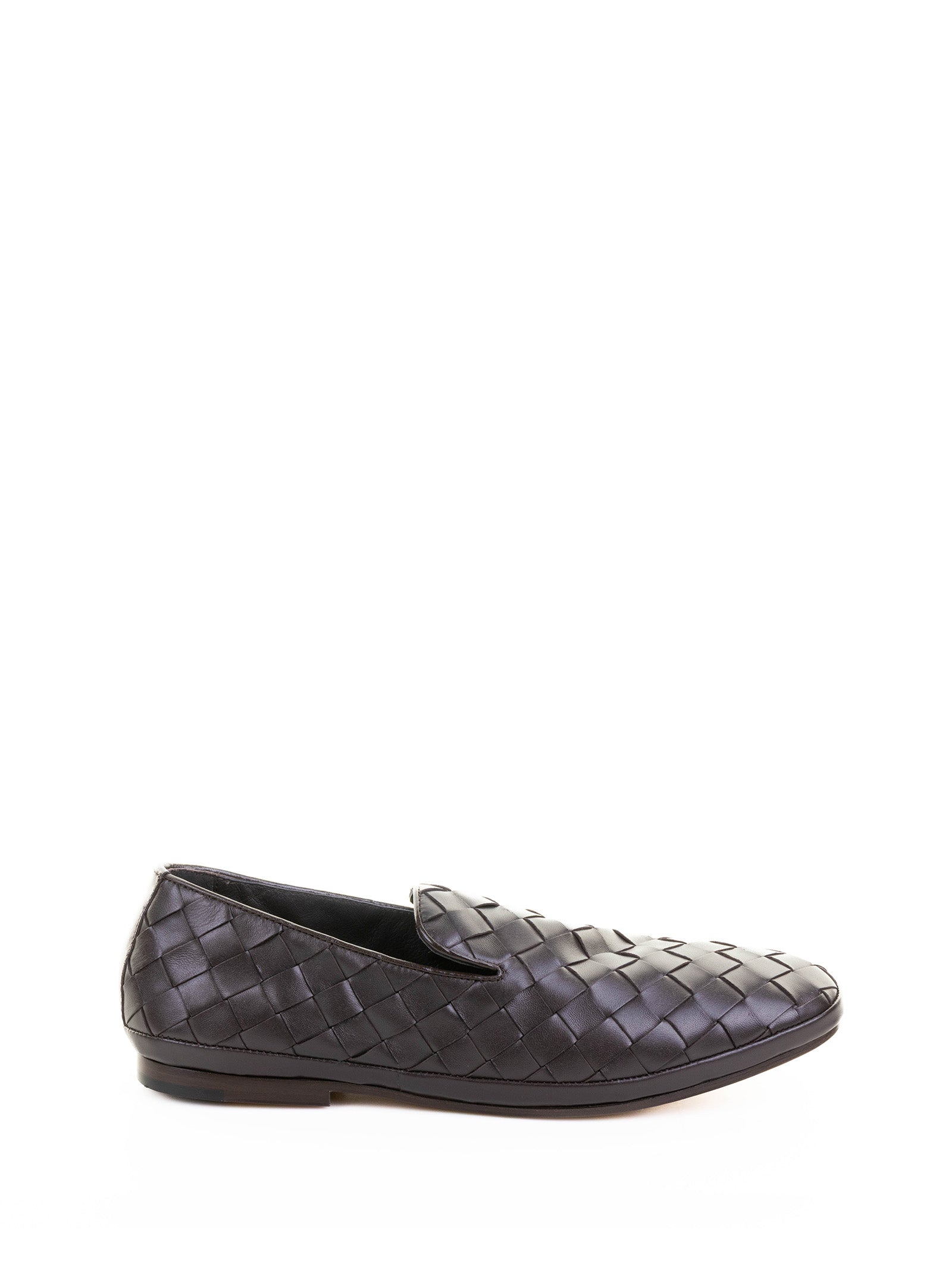 MOCCASIN SLIP ON IN WOVEN NAPPA DARK BROWN HENDERSON T.MORO 40