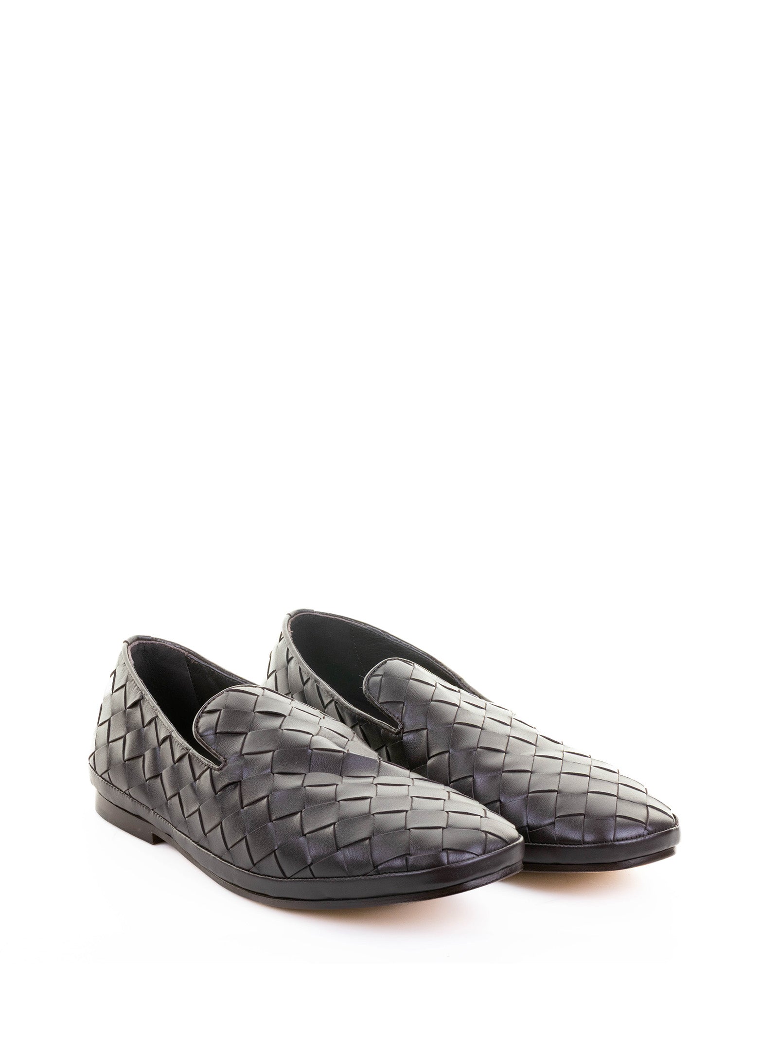 MOCCASIN SLIP ON IN WOVEN NAPPA DARK BROWN HENDERSON