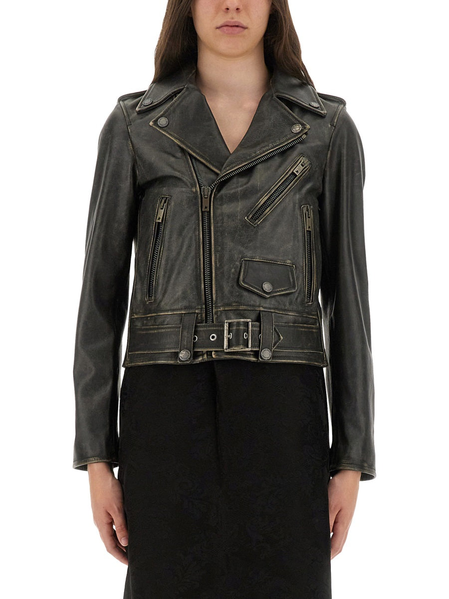 BLACK LEATHER CLOTHING JACKETS Golden Goose BLACK 40
