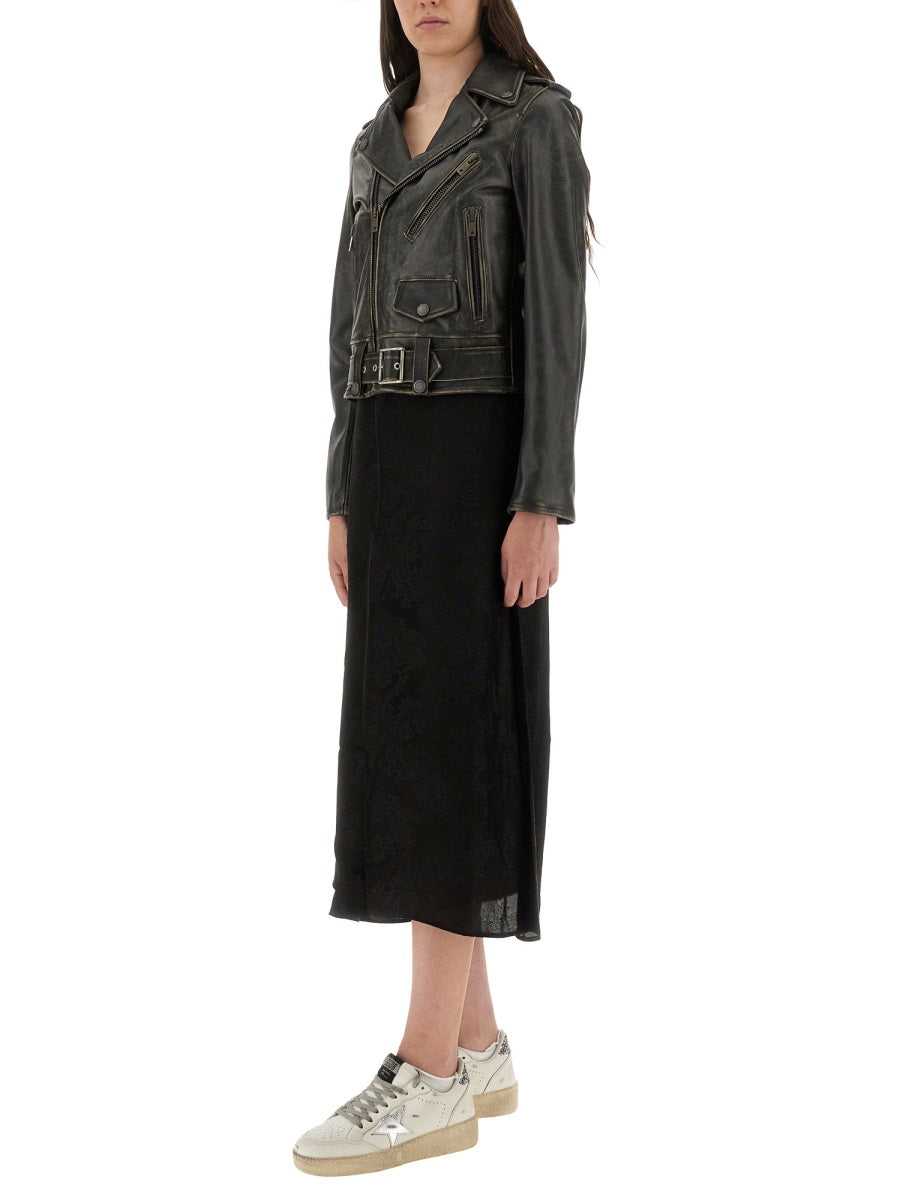 BLACK LEATHER CLOTHING JACKETS Golden Goose