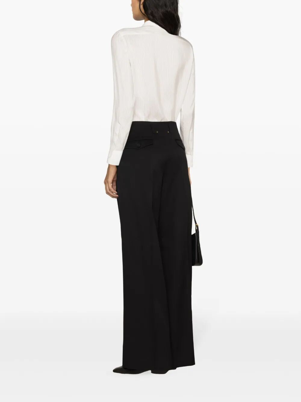 "GOLDEN W`S" PANT WIDE LEG LIGHT DRY WOOL GABARDINE Golden Goose
