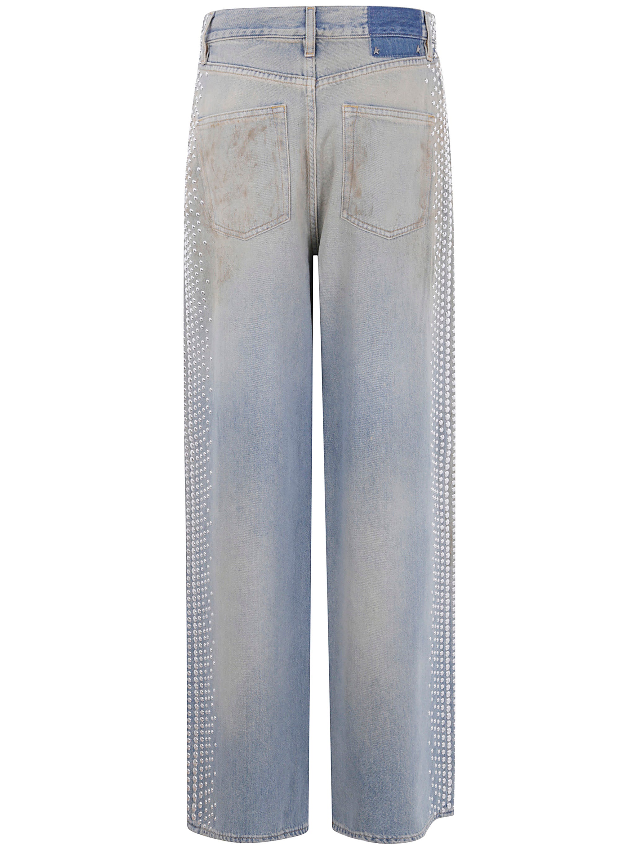 "JOURNEY W`S" MELODY BOYFRIEND PANT COTTON DENIM OFFICINA WASH WITH STUDS ON SIDE Golden Goose