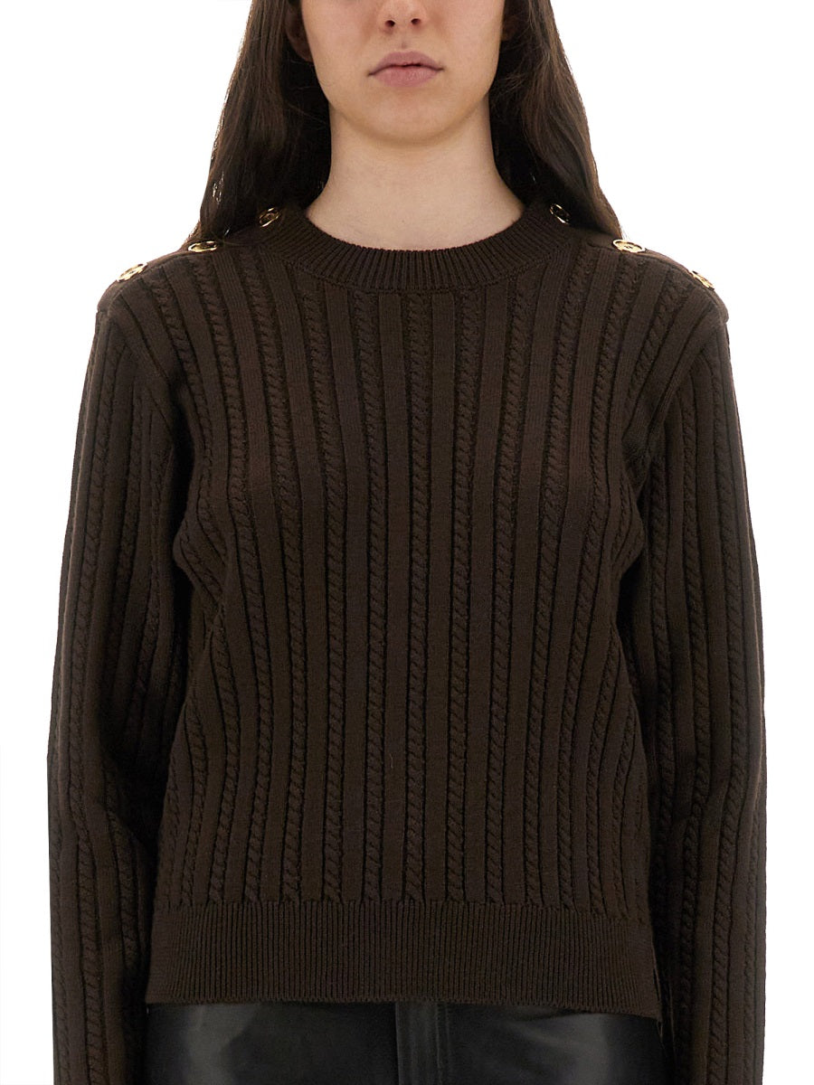 WOOL SWEATER WITH BUTTON DETAIL Golden Goose
