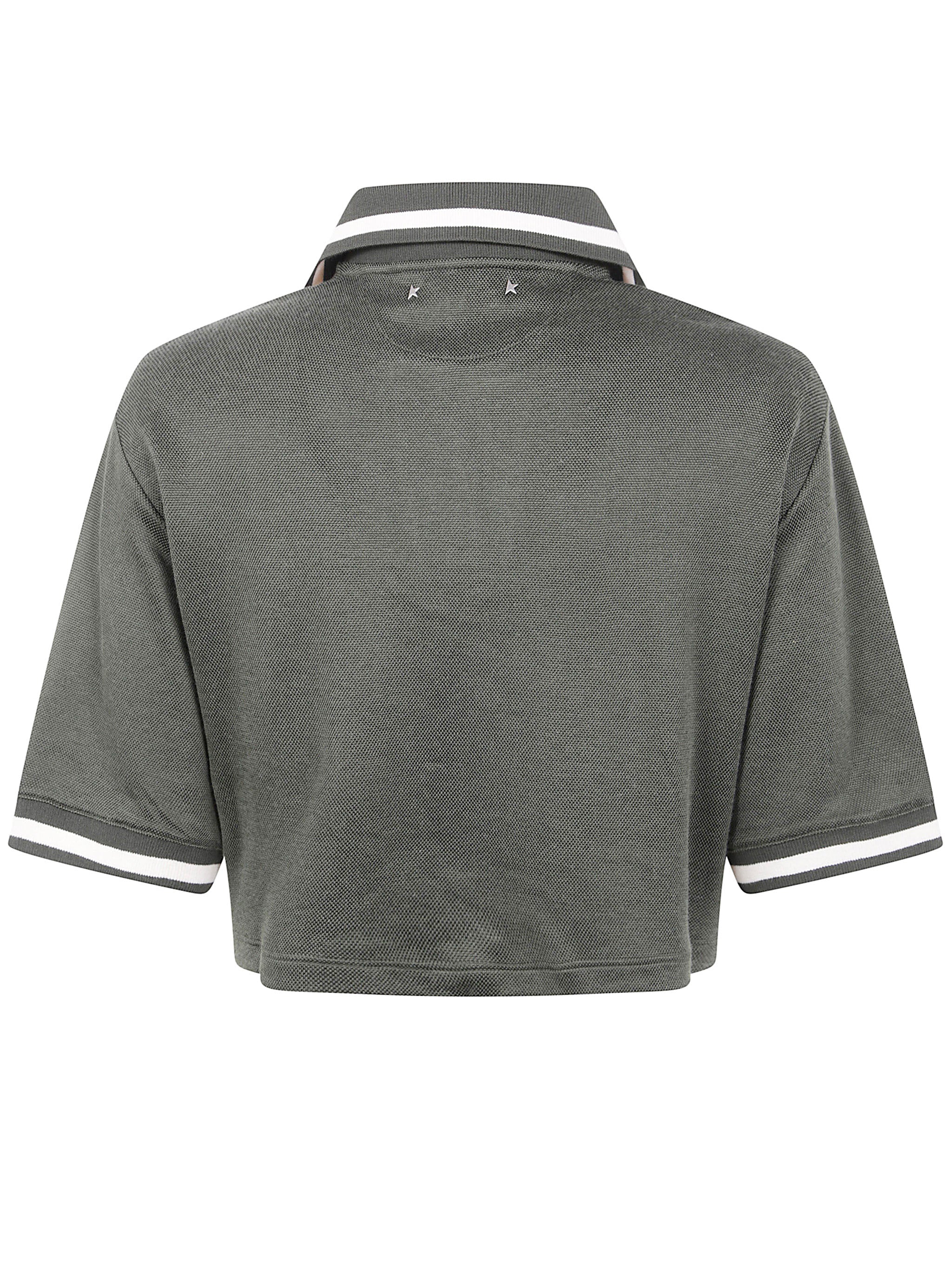 COTTON CROPPED POLO SHIRT Golden Goose