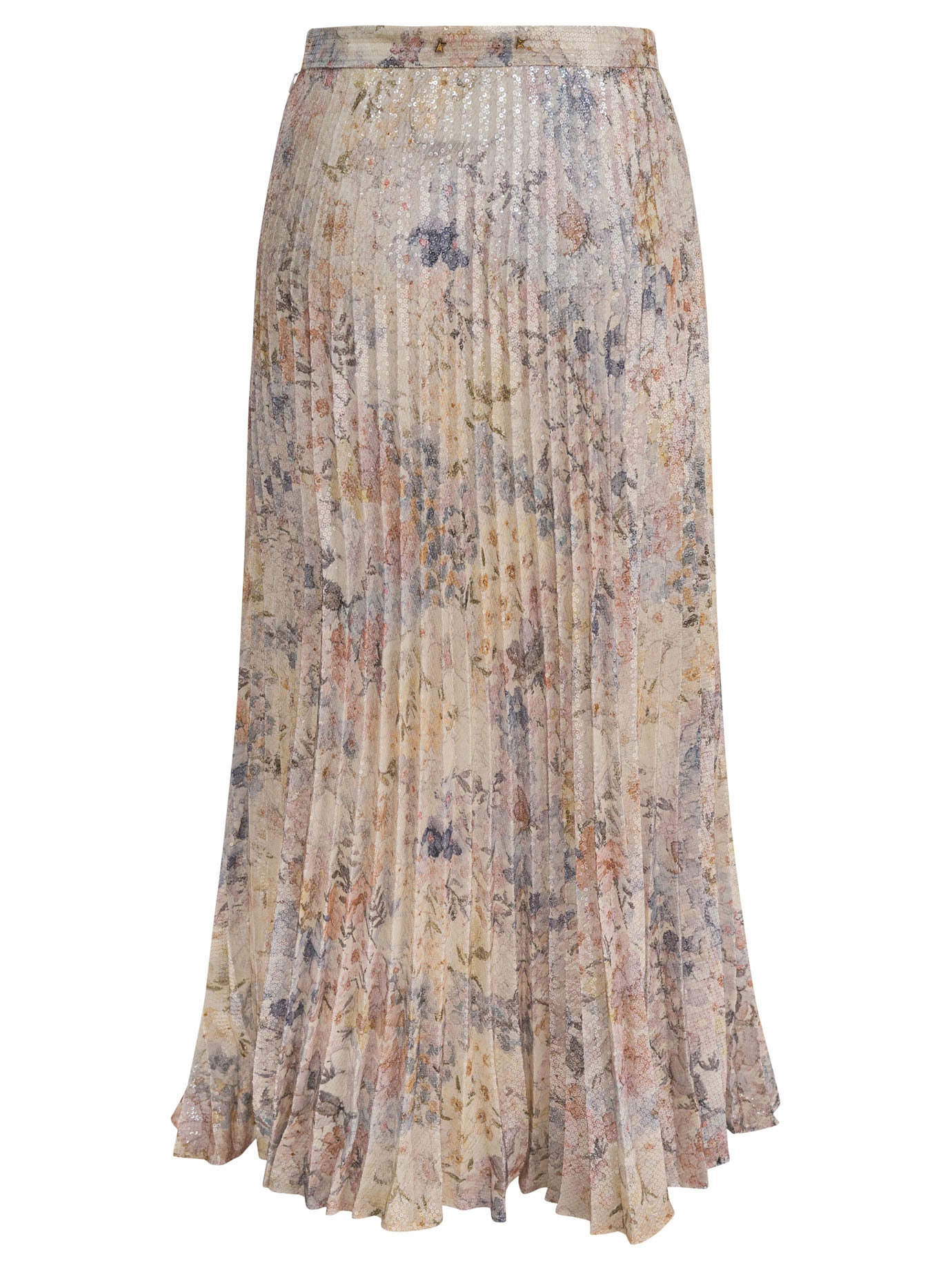 JOURNEY W'S' PLISSE' SKIRT ORA ALL-OVER SEQUINS OVER PRINTED Golden Goose