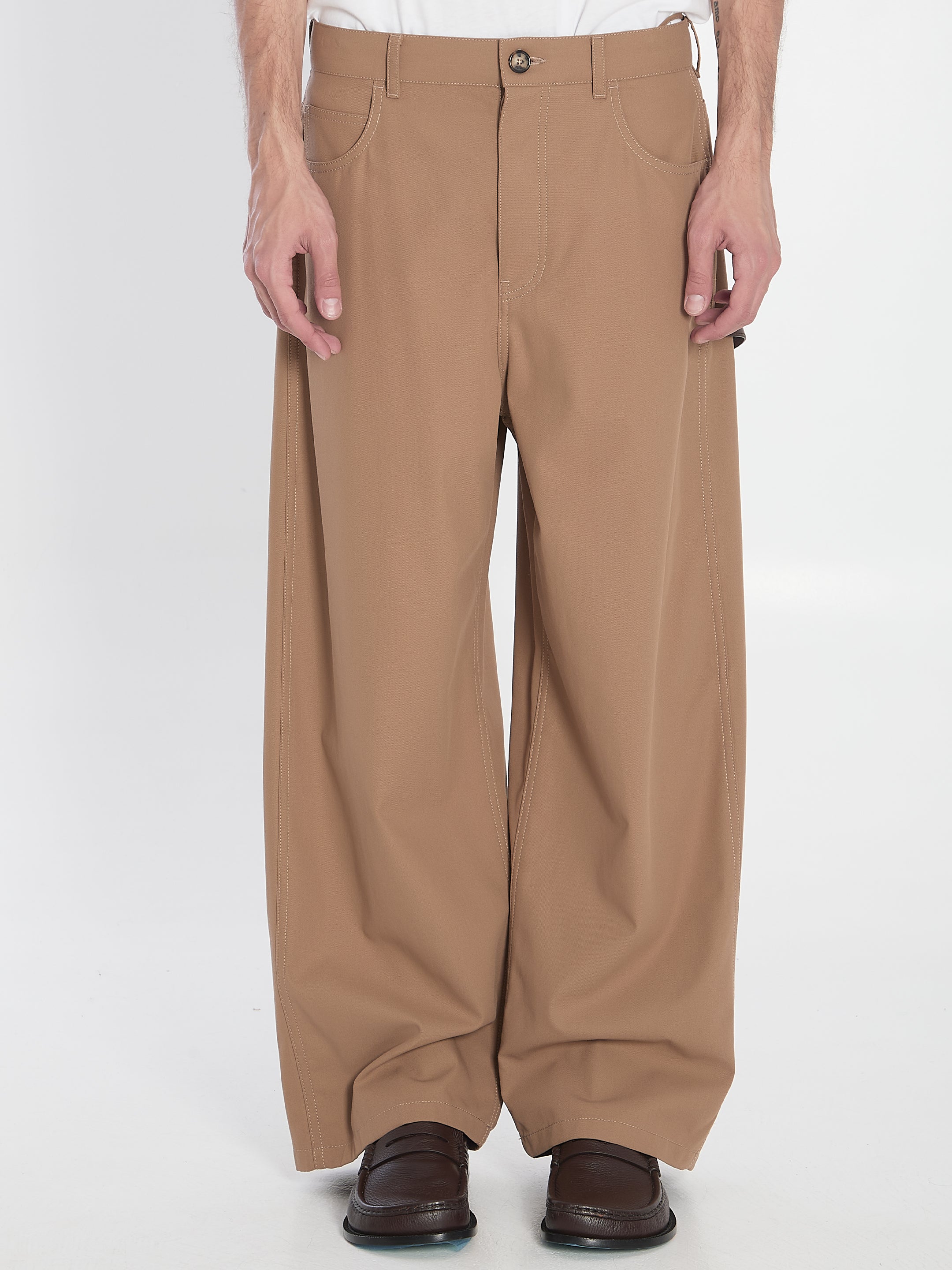 COTTON CARPENTER TROUSERS LOEWE BEIGE 46