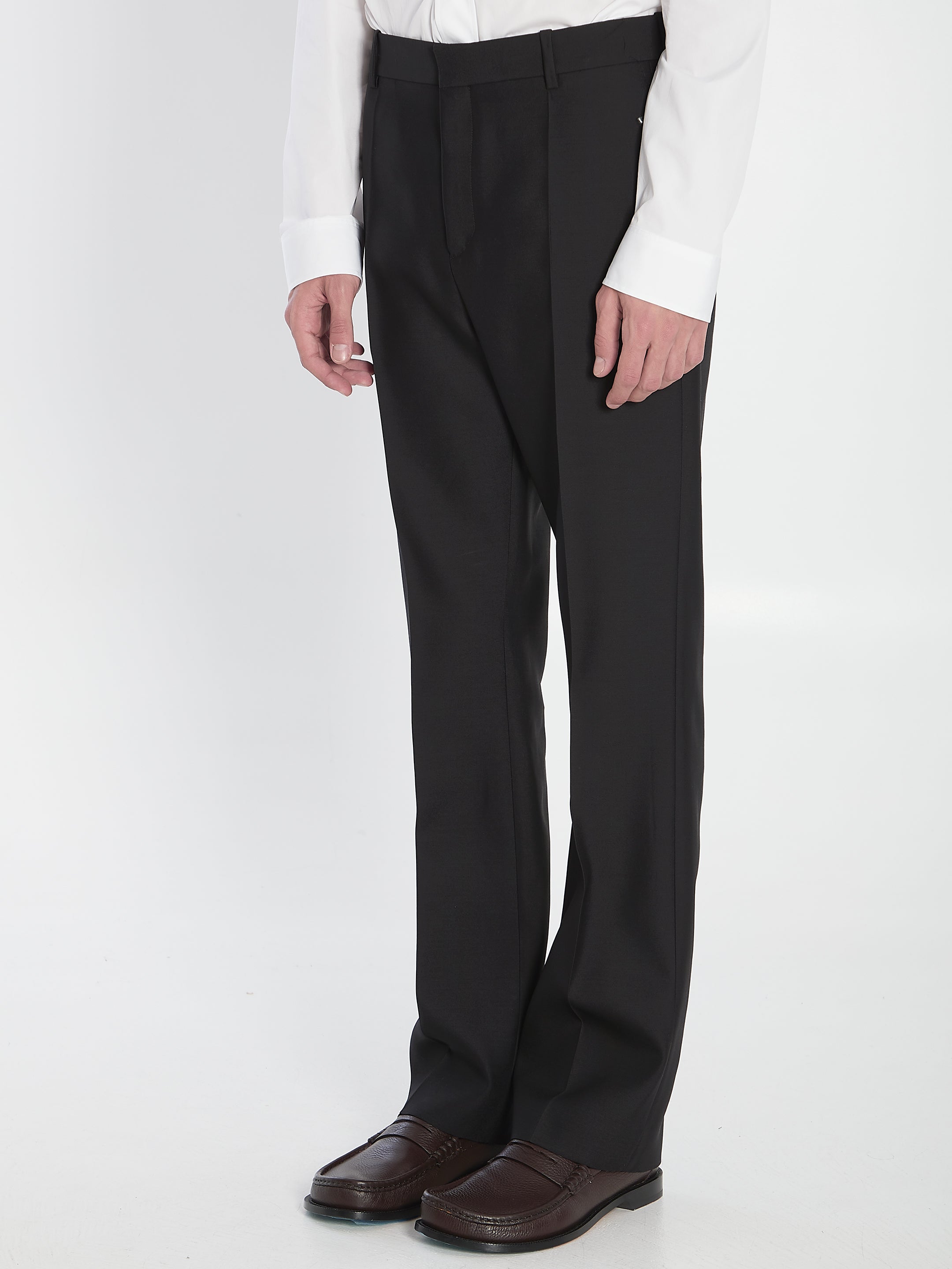 TAILORED WOOL AND SILK TROUSERS LOEWE