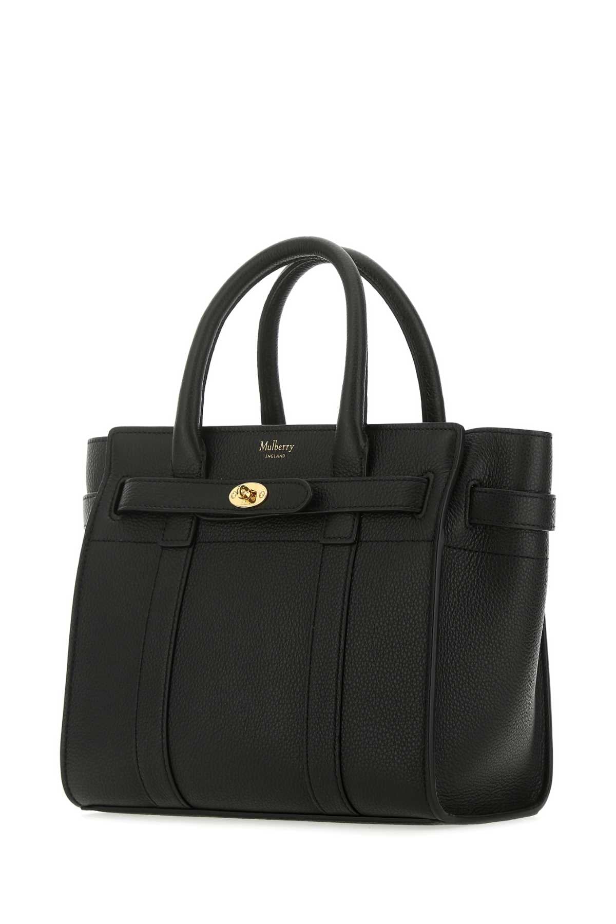 BLACK LEATHER MINI BAYSWATER HANDBAG Mulberry