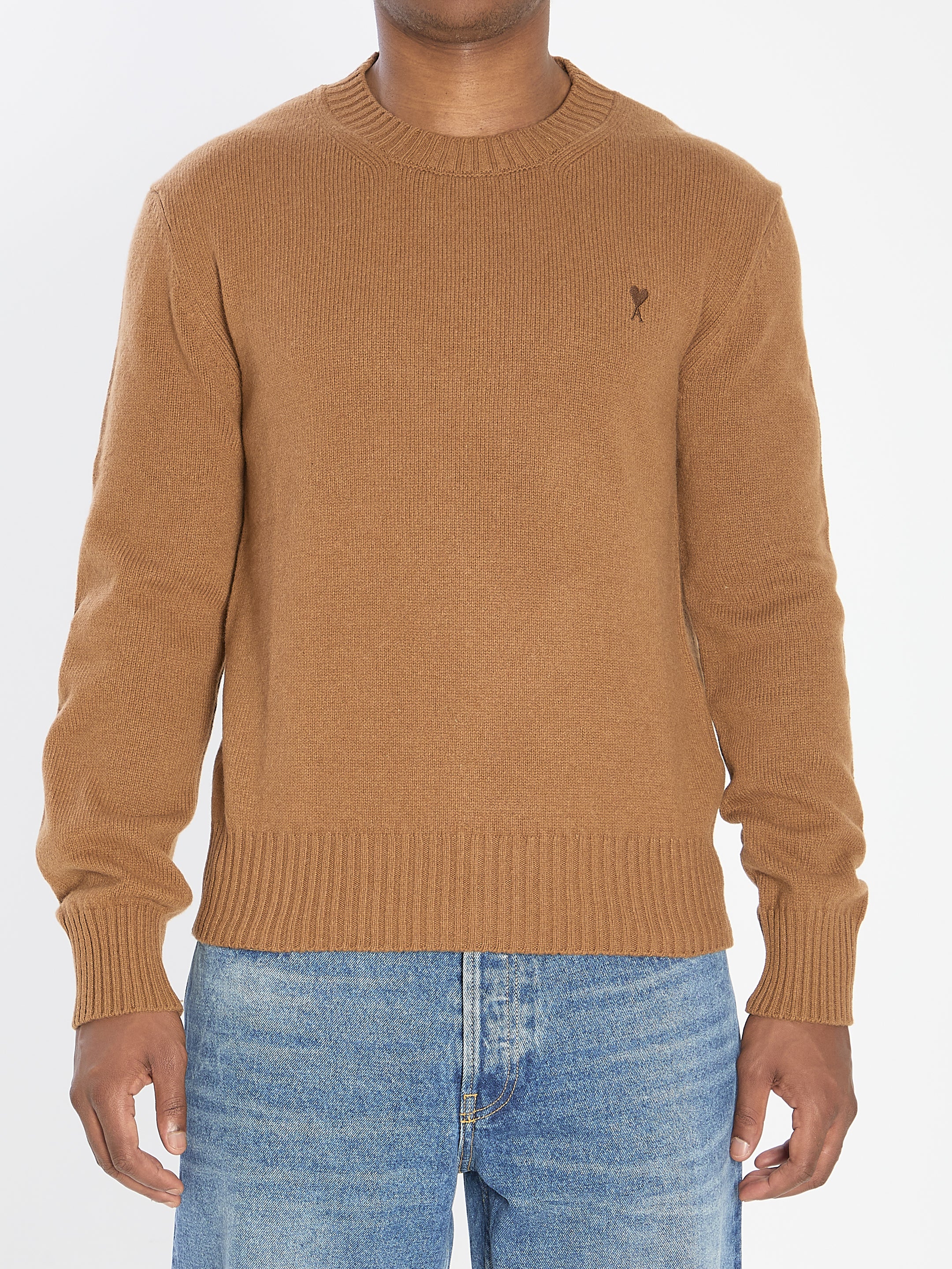 AMI DE COEUR CREW NECK SWEATER AMI Paris BROWN S