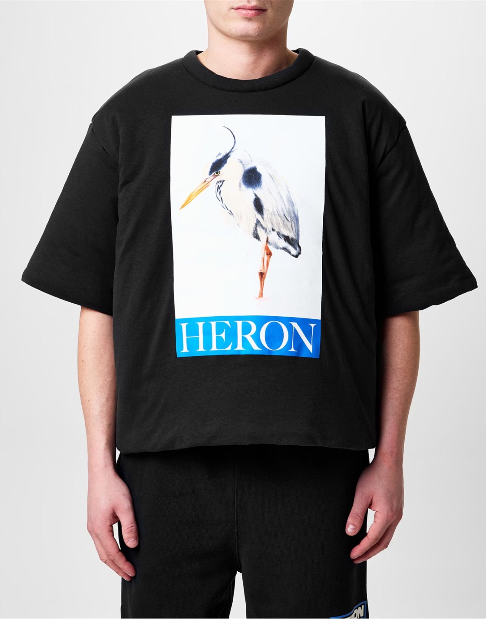 HERON BIRD PAINTED LOGO PADDED T-SHIRT HERON PRESTON