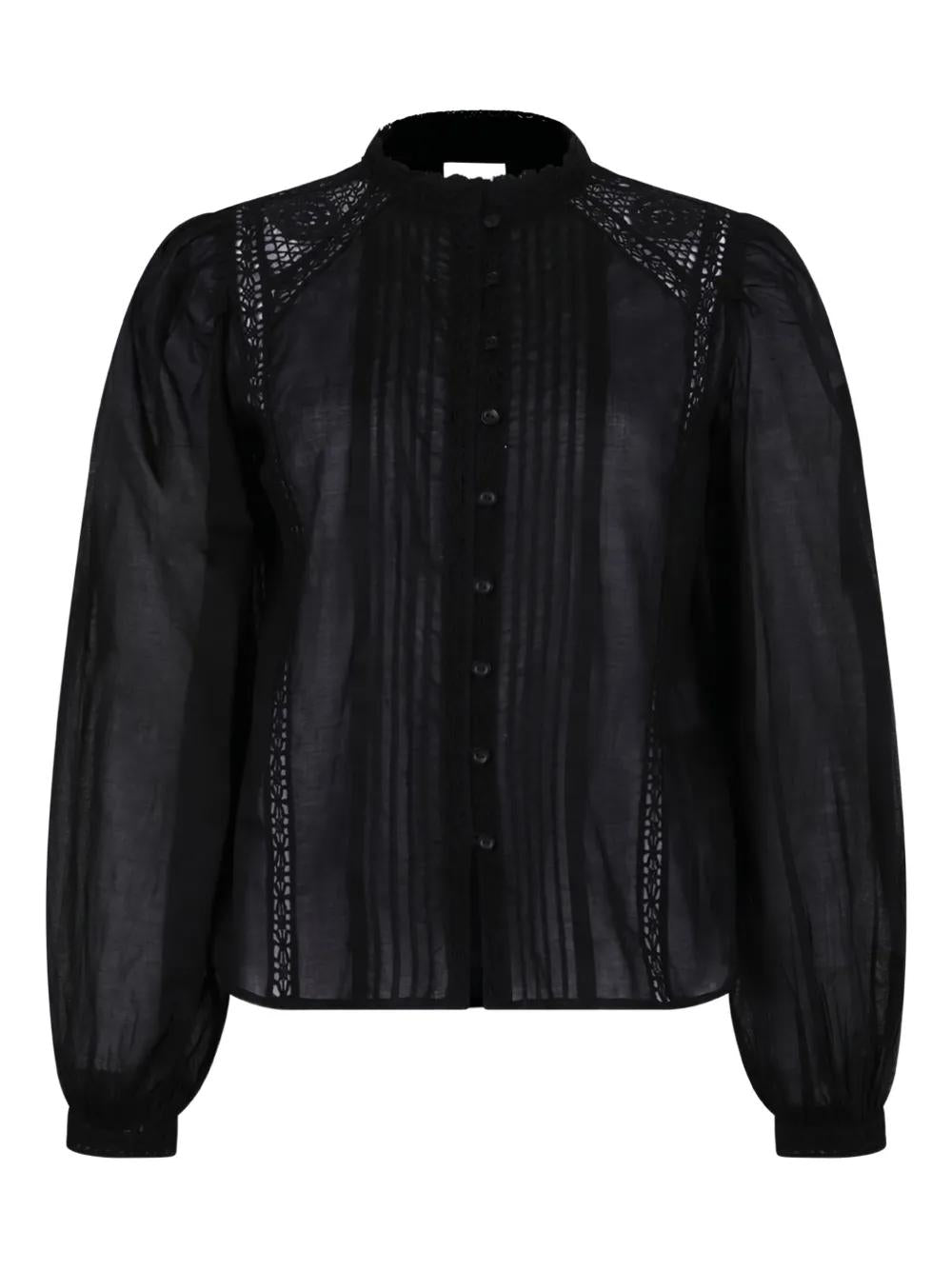 BUTTON SHIRT WITH LACE INSERTS Isabel Marant BLACK 36