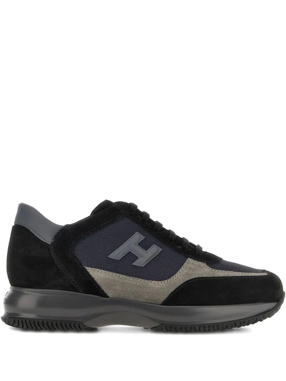 SUEDE AND SMOOTH LEATHER INTERACTIVE SNEAKERS WITH TECHNICAL FABRIC INSERTS Hogan BLACK 6