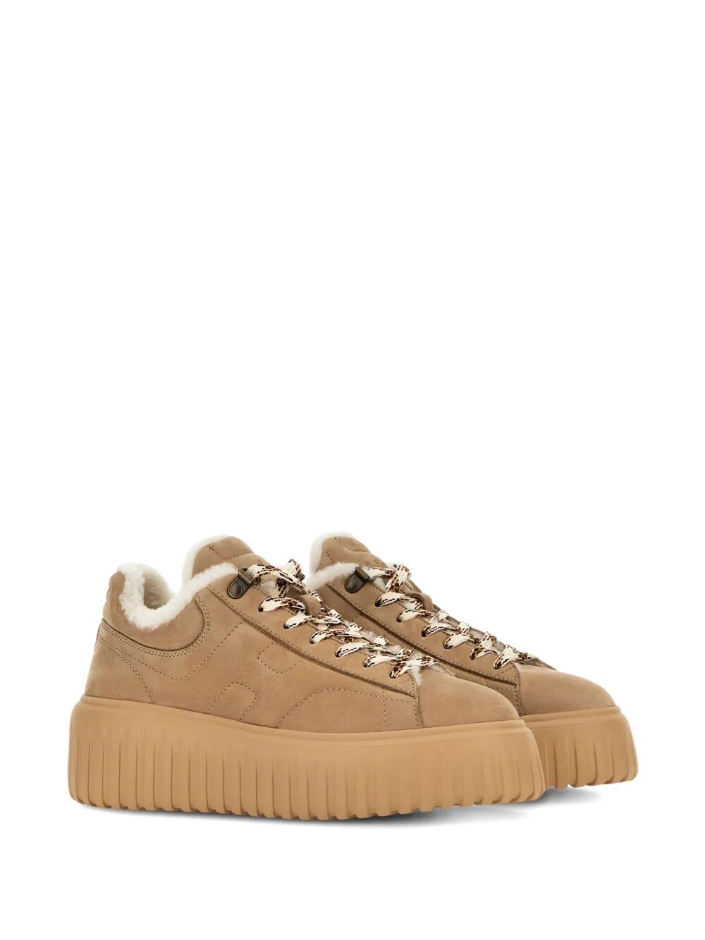 H-STRIPES SUEDE SNEAKERS WITH SHEARLING LINING Hogan