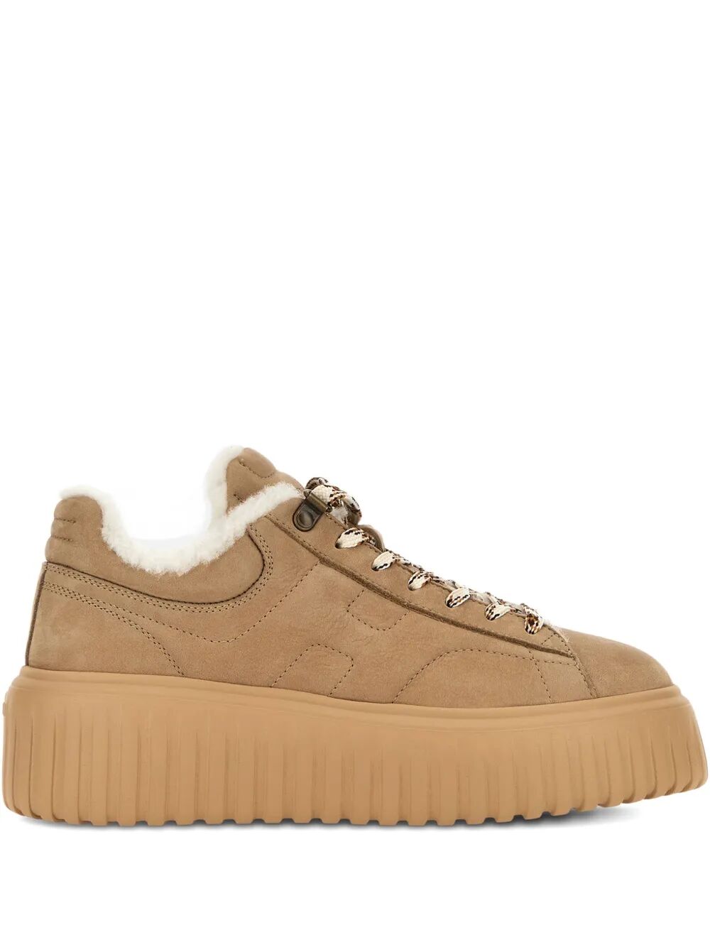 H-STRIPES SUEDE SNEAKERS WITH SHEARLING LINING Hogan BROWN 36