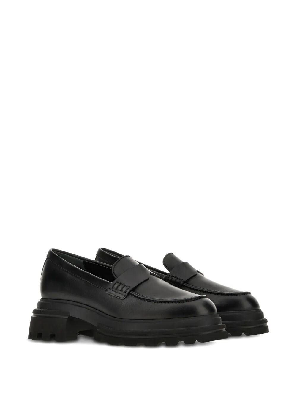 10-STOREY SMOOTH LEATHER AND WORKWEAR SOLE LOAFERS Hogan