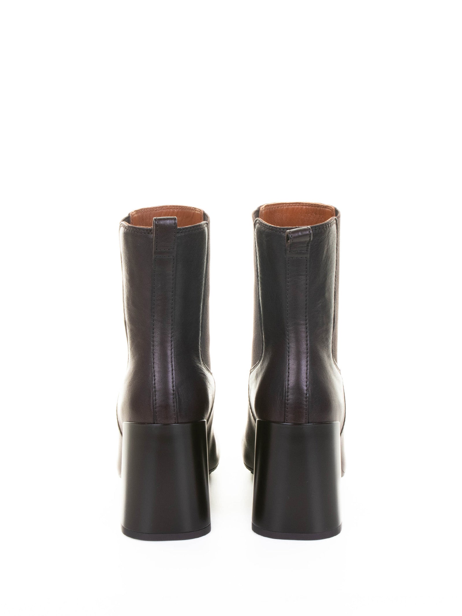 HOGAN DARK BROWN LEATHER ANKLE BOOT Hogan