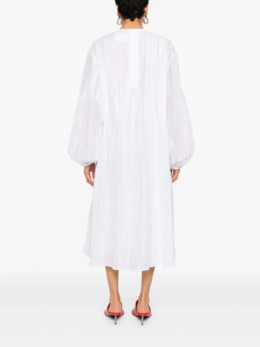 WHITE PLEATED DRESS Jil Sander