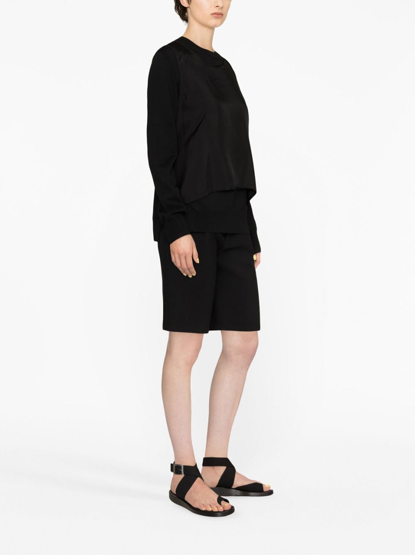 BLACK WOOL SWEATSHIRT Jil Sander