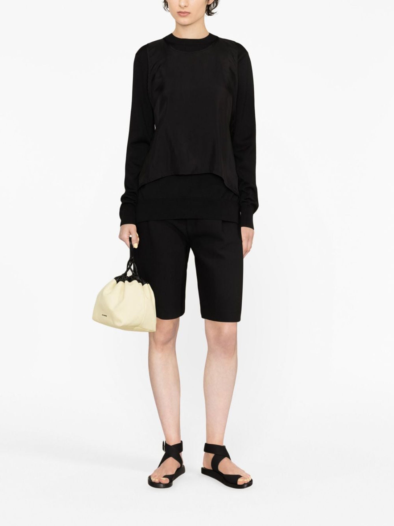 BLACK WOOL SWEATSHIRT Jil Sander