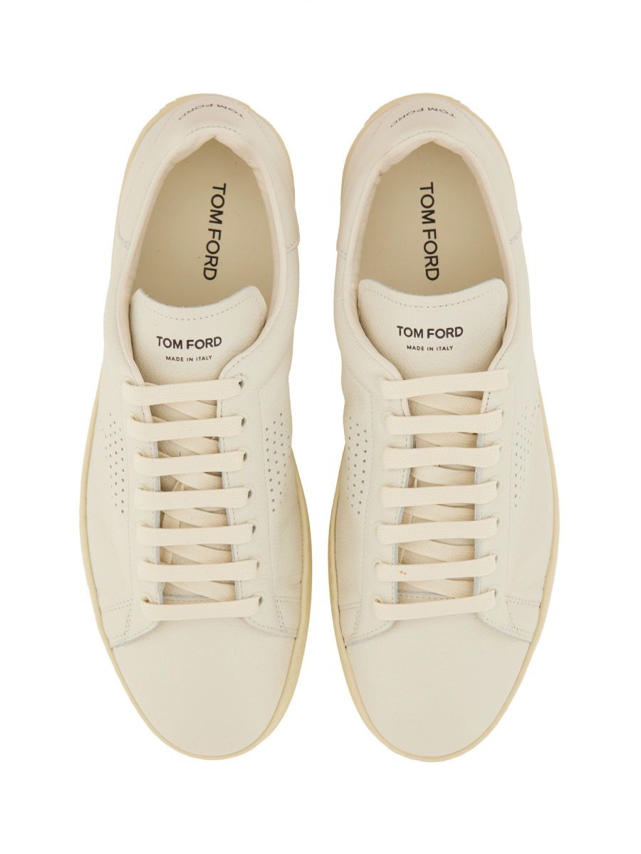 BEIGE CALF LEATHER SNEAKERS Tom Ford BEIGE 43