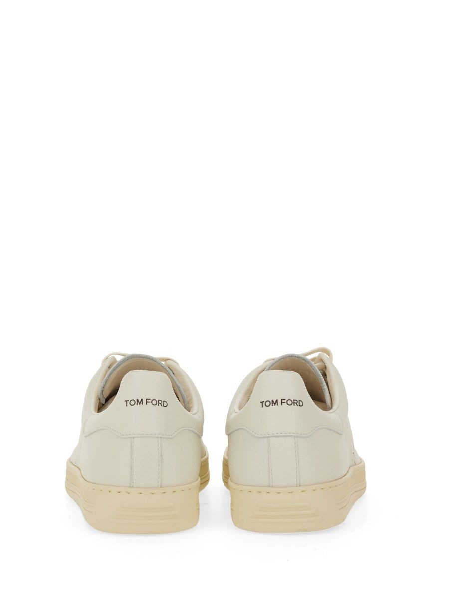 BEIGE CALF LEATHER SNEAKERS Tom Ford