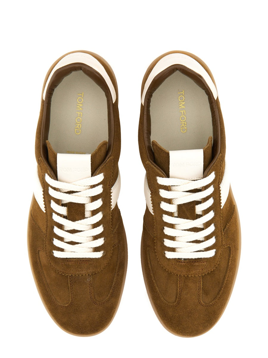 WALNUT AMBER LEATHER FLAT SHOES Tom Ford