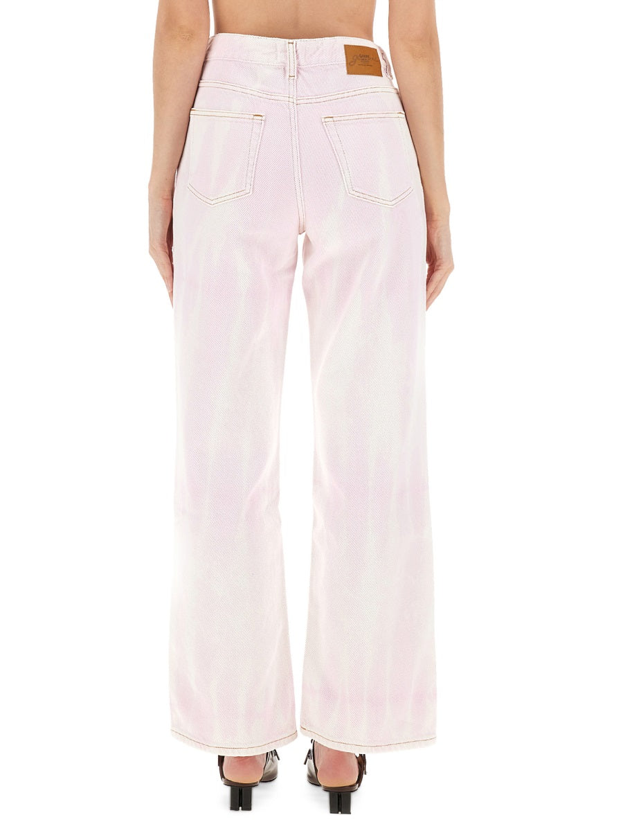 PINK ORGANIC COTTON JEANS Ganni
