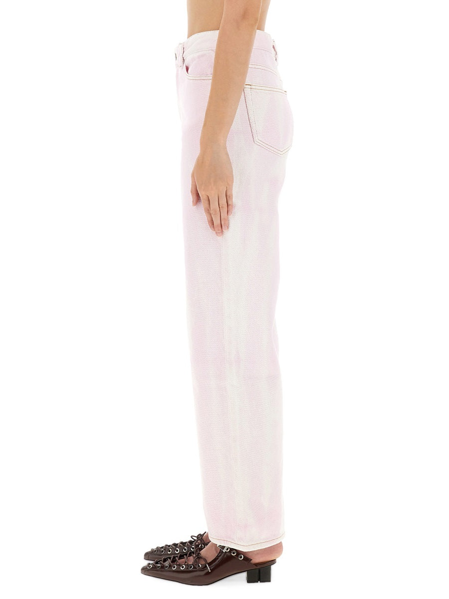 PINK ORGANIC COTTON JEANS Ganni