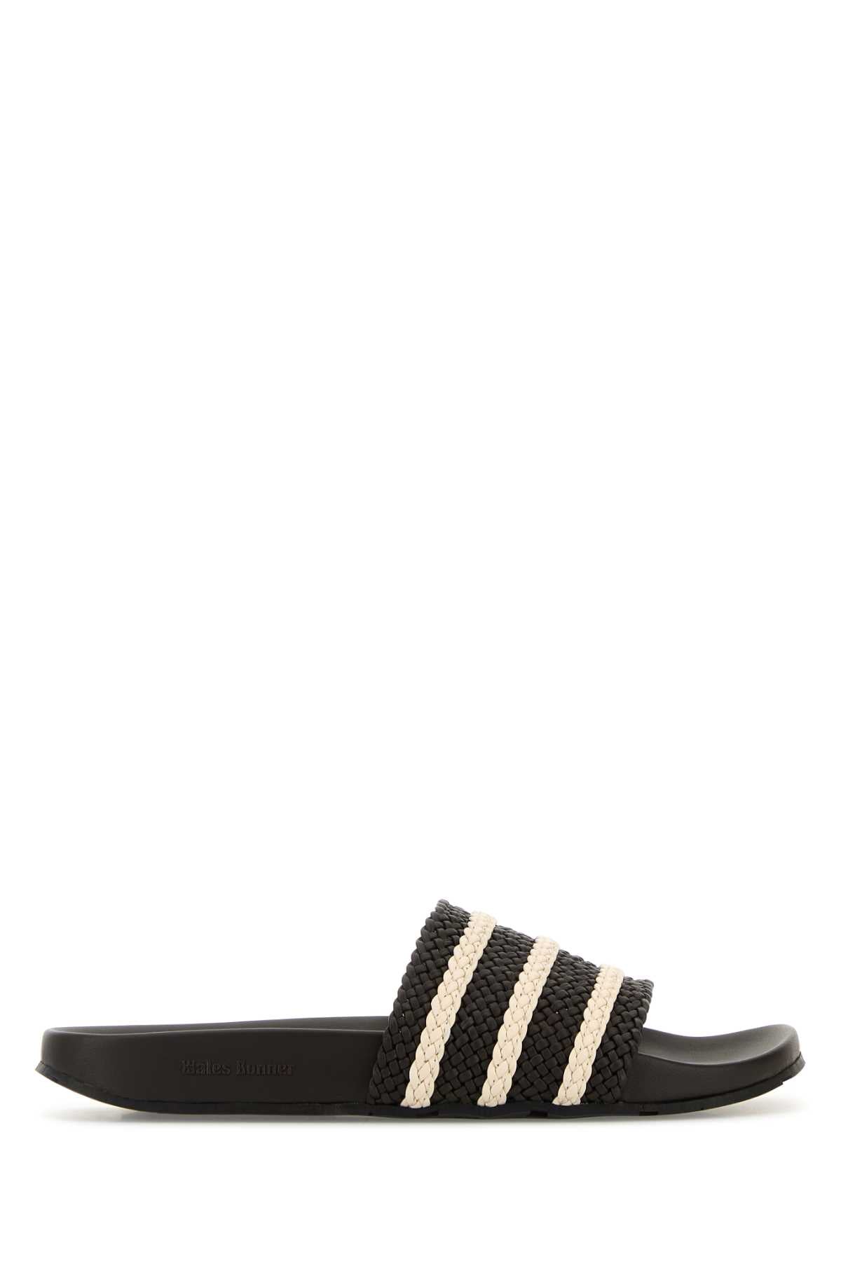 BLACK LEATHER WALES BONNER X ADIDAS ADILETTE SLIPPERS ADIDAS X WALES BONNER BLACK 6