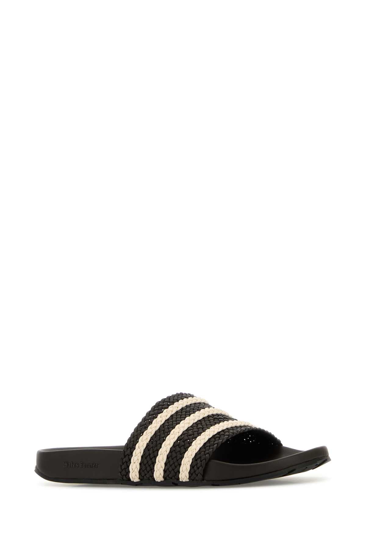 BLACK LEATHER WALES BONNER X ADIDAS ADILETTE SLIPPERS ADIDAS X WALES BONNER