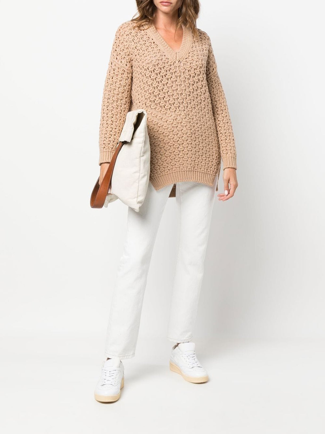 BEIGE WOOL KNITWEAR Agnona
