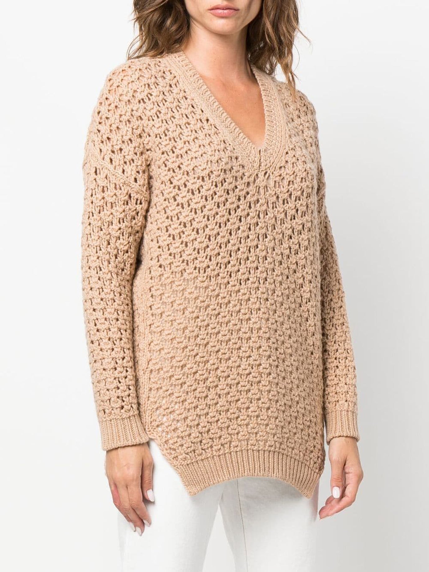 BEIGE WOOL KNITWEAR Agnona