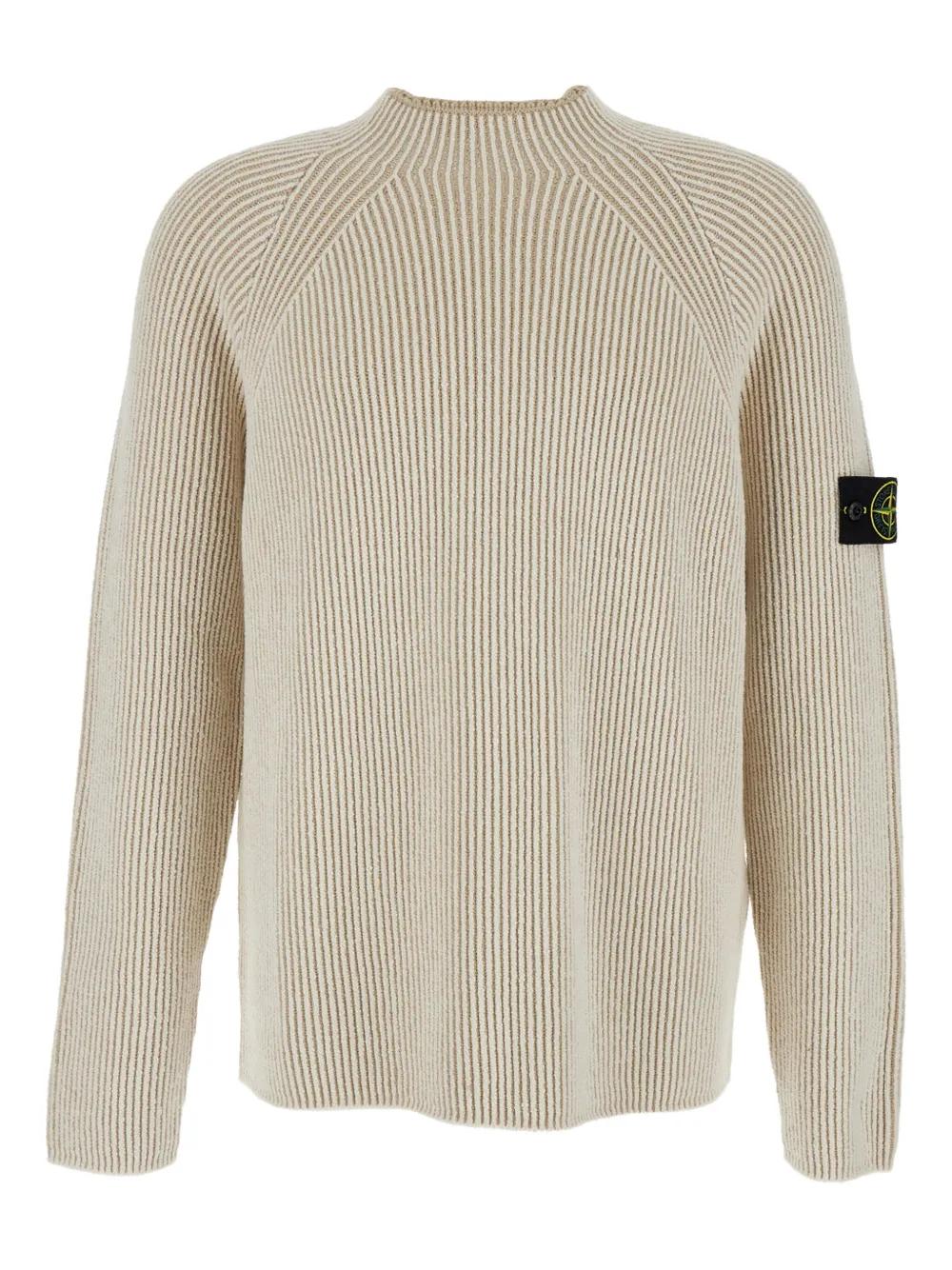 RIBBED SWEATER WITH HIGH NECK Stone Island IVORY S