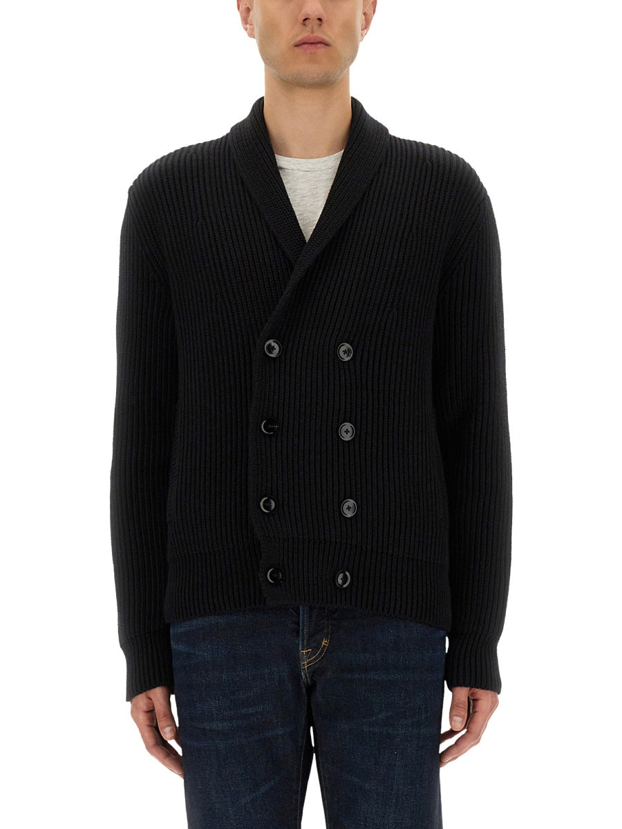 DOUBLE-BREASTED RIBBED KNIT CARDIGAN Tom Ford