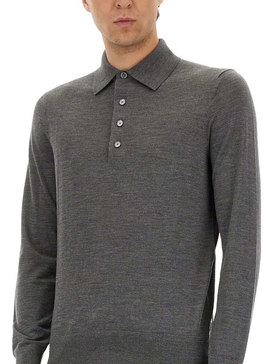 GREY WOOL POLO SHIRTS Tom Ford