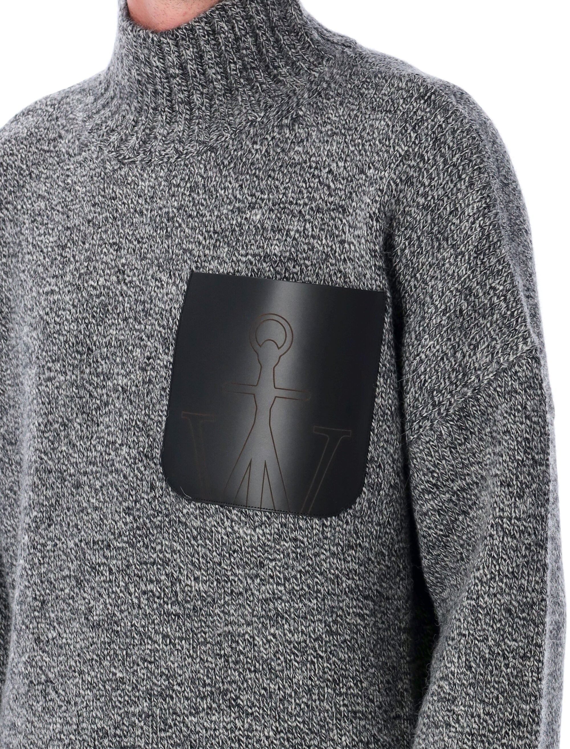 HIGH NECK KNIT LEATHER PATCH Jw Anderson