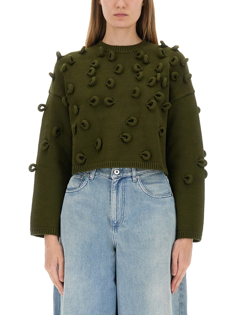 LOOP CROPPED JERSEY Jw Anderson GREEN S