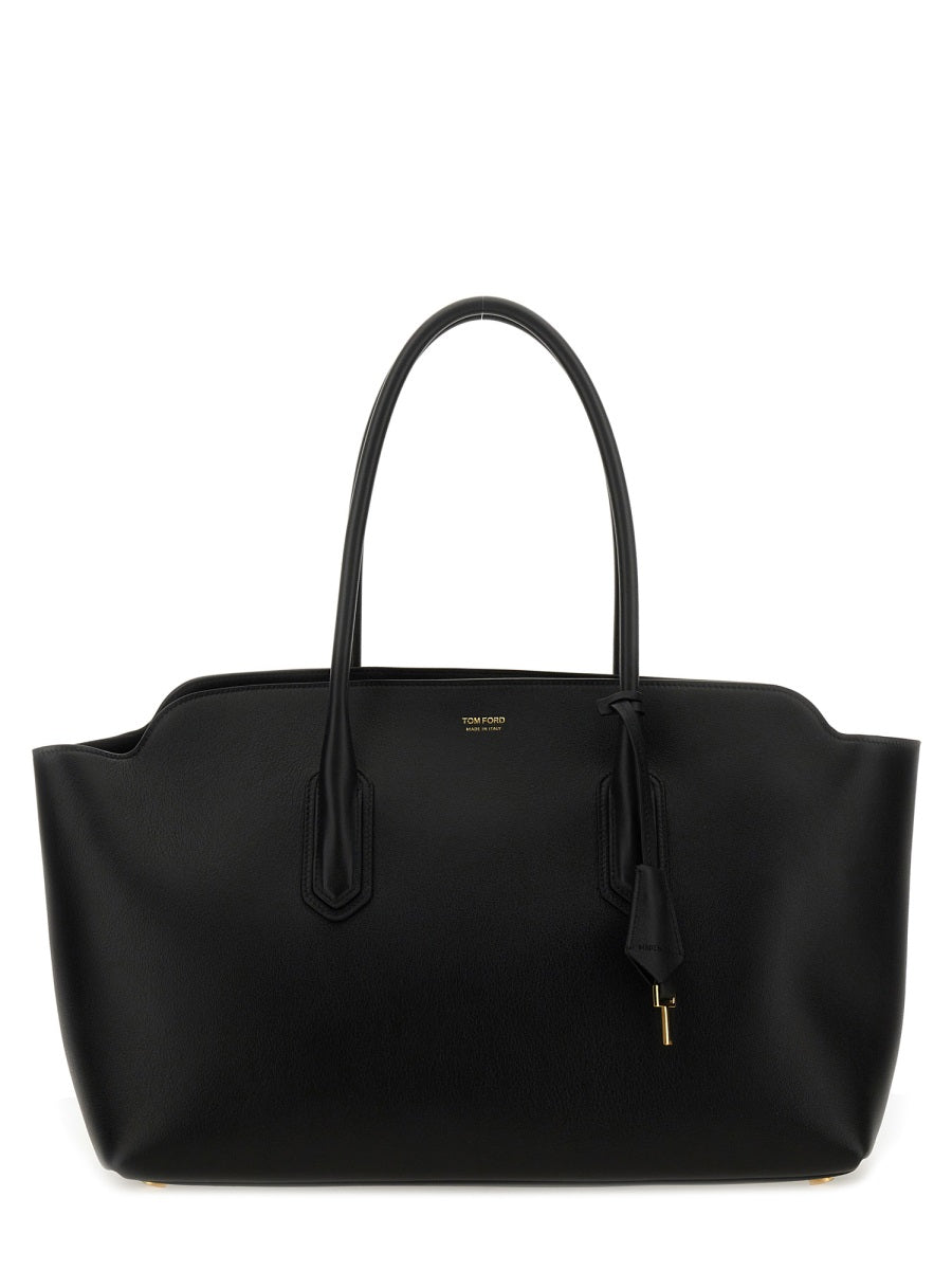 NATURAL GRAIN LEATHER LARGE SHOULDER BAG Tom Ford BLACK UNICA