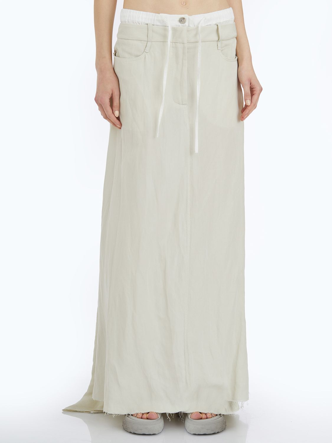 VISCOSE AND LINEN SKIRT Masnada BEIGE 40