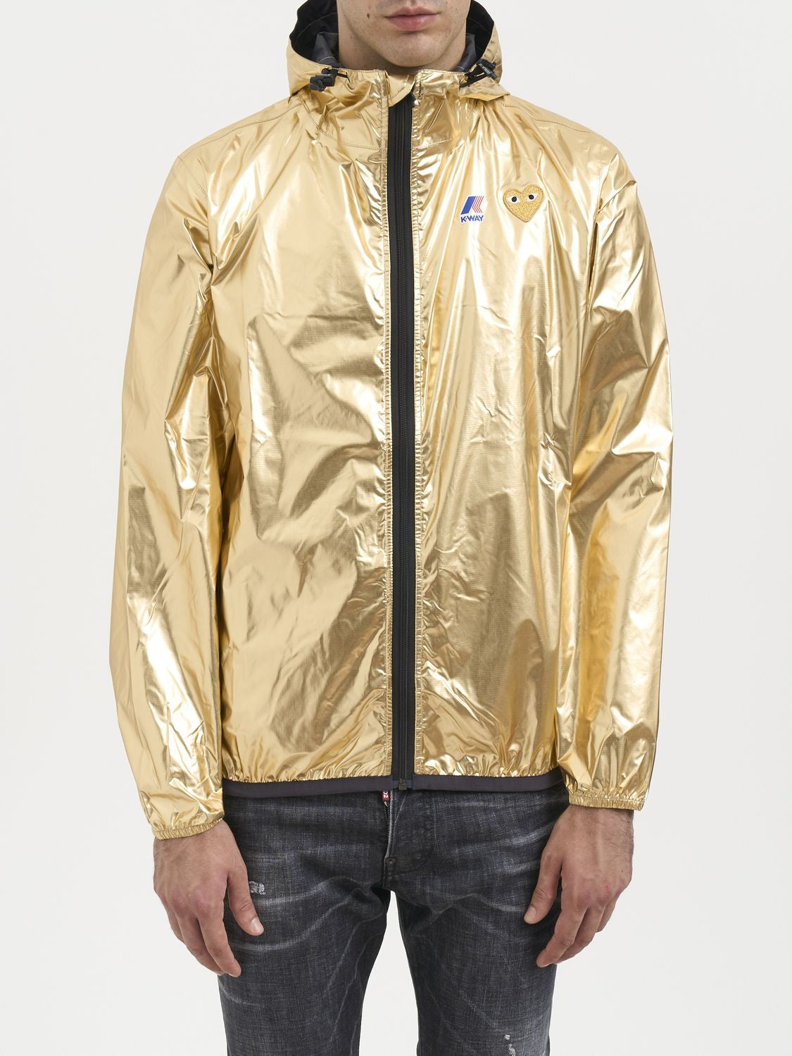 CDG X K-WAY HOODED JACKET COMME DES GARÇONS PLAY GOLD XS